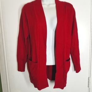 Comfy Red Cardigan Size L